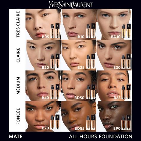 ysl all hours foundation new shades|YSL foundation shade guide.